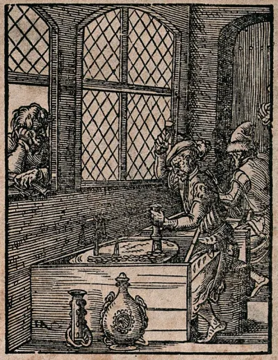 Men minting coinage