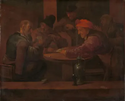 Men Playing Cards in a Tavern