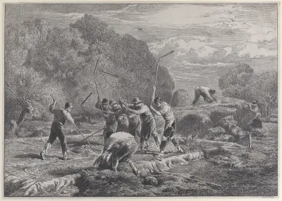 Men thrashing