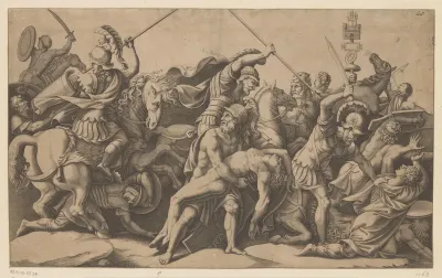 Menelaus met het lichaam van Patroclus