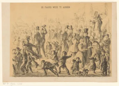 Mensen op de Paasweide te Arnhem