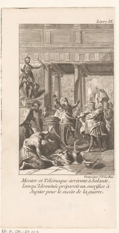 Mentor en Telemachus arriveren op Salento bij Idomeneus