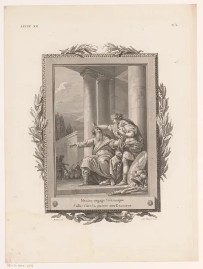 Mentor spoort Telemachus aan tot strijd tegen de Daunii