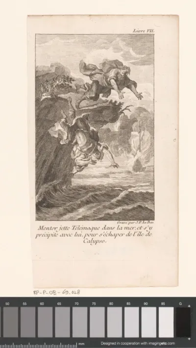 Mentor werpt Telemachus in zee