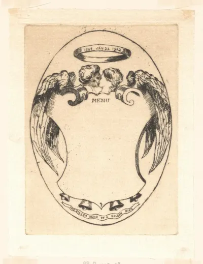 Menu for silver wedding of Uncle William and Aunt May [Hardie]