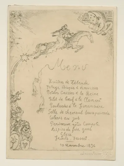 Menu pour Ernest Rousseau, PK.MP.04906