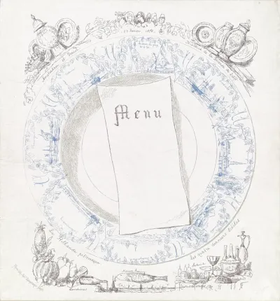 Menu voor een maaltijd aangeboden aan Henry Havard, 1878