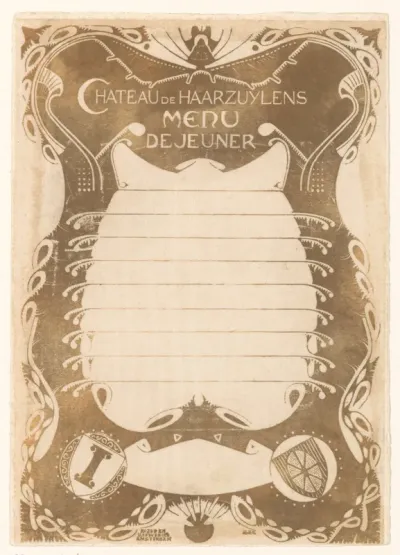 Menukaart Château de Haarzuijlens
