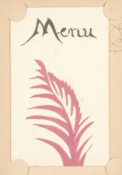 Menukaart met botanische decoratie