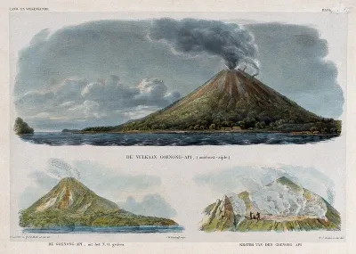 Merapi volcano, Java: three views