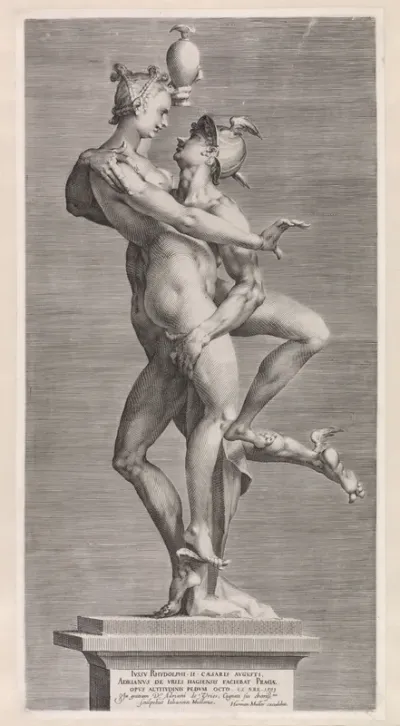 Mercurius en Psyche: zijaanzicht met de zijde van Psyche