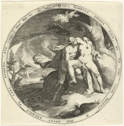Mercurius omhelst de nimf Lara