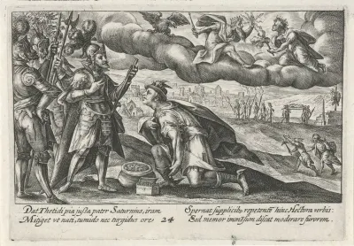 Mercurius smeekt Achilles om het lichaam van Hector