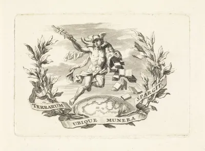 Mercurius strooit boeken over de aarde