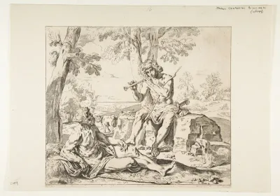 Mercury and Argus, copy in reverse after Cantarini