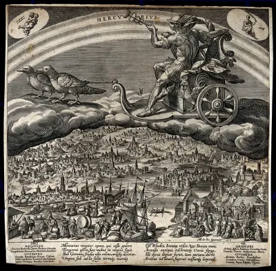 Mercury in his chariot, riding across the heavens