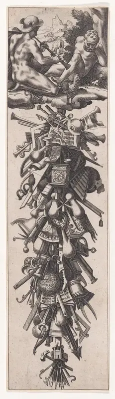 Mercury Putting Argus to Sleep and Festoon of Instruments, from "Festoons of Flowers, etc. no. 3"
