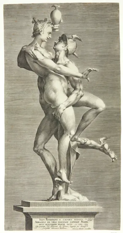 Merkur bortfører Psyche. Psyche set fra siden