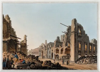 Messina: ruins of the city after an earthquake