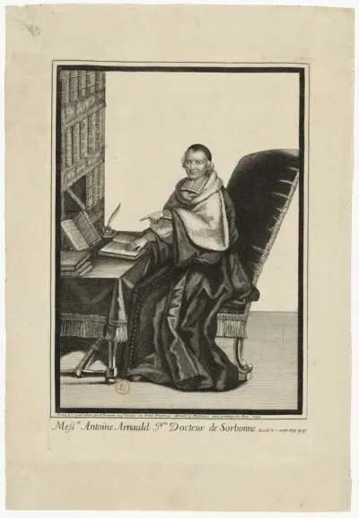 Messire Antoine Arnauld Pre Docteur de Sorbonne decede le 7 aoust 1694 ag 83. Gravé [...] par A. Trouvain