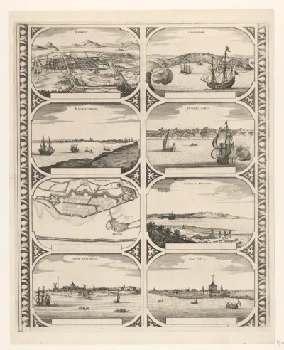 Mexico / Mauritiopolis / Mauritiopolis / Nieuw Amsterdam / S. Salvador / Bvones Aires / Capvt S. Avgustini / Boa Vista