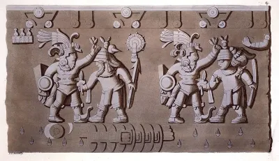 Mexico: part of a pre-Hispanic bas-relief from Mexico City, showing a sacrifice