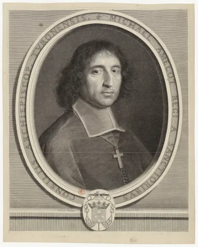Michael Amelot regi a sanctioribus consiliis archiepiscopus Turonensis. Nanteuil faciebat advivum C. P. R.