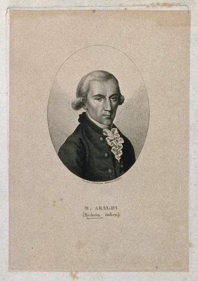 Michele Araldi. Stipple engraving by A. Tardieu after himself