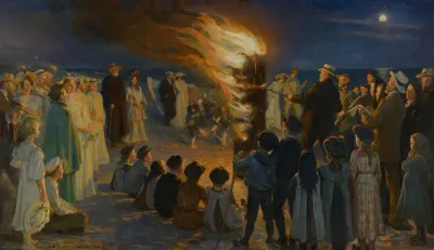 Midsummer's Eve Bonfire on Skagen's Beach