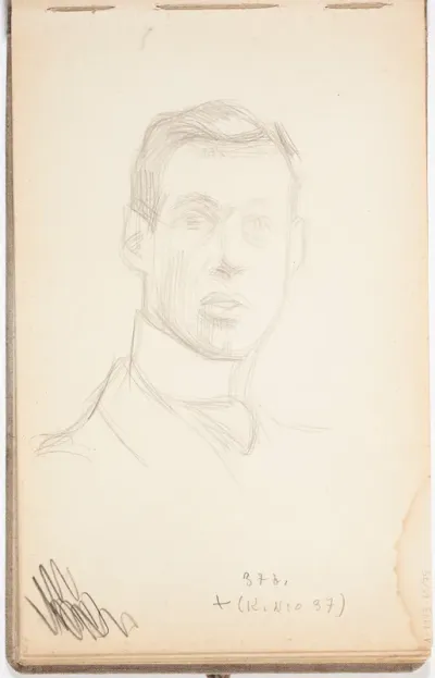 Miehen muotokuvaluonnos. Todennäköisesti n. 1908-09.