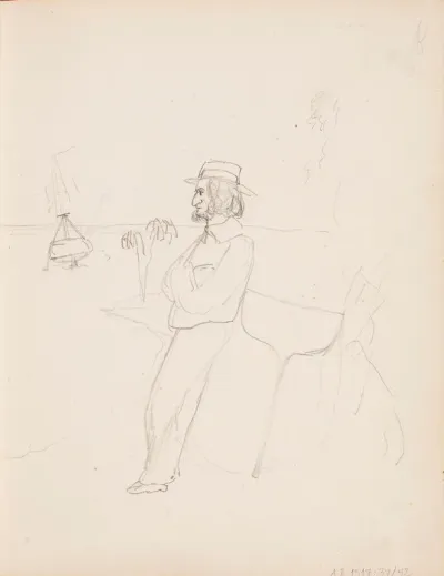 Mies rannalla