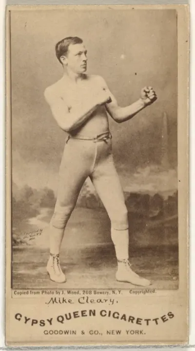 Mike Cleary, from the Celebrities and Prizefighters series (N174) for Gypsy Queen Cigarettes