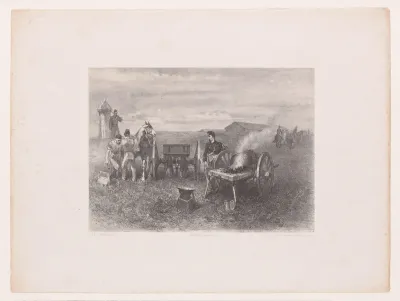 Militaire hoefsmid in het veld
