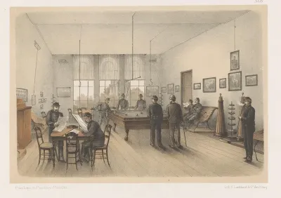 Militairen in een biljartkamer