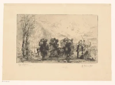 Militairen op een brug