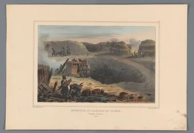 Militairten binnen een bastion, 1832