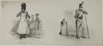Military Costumes: Sapper (Fireman), Surgeon and Canteen Manager; Grenadier (Musketeer, Infantryman)