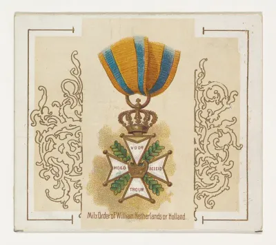 Military Order of William, Netherlands or Holland, from the World's Decorations series (N44) for Allen & Ginter Cigarettes