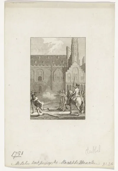 Militie vuurt op de oproerigen te Haarlem, 1750