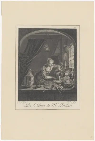 Milkmaid after the painting of G.Dou in the Cabinet of Mr. Poullain