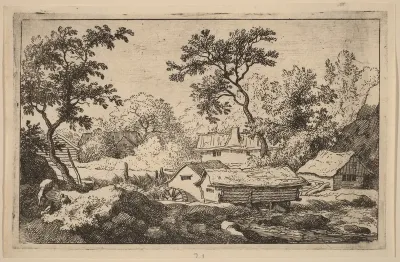 Mill below a Waterfall