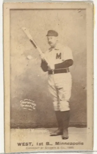 Milton Douglas "Buck" West, 1st Base, Minneapolis, from the Old Judge series (N172) for Old Judge Cigarettes