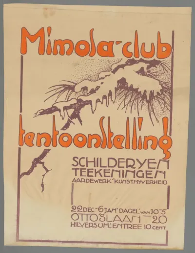 Mimosaclub tentoonstelling schilderijen, teekeningen, aardewerk, kunstnijverheid
