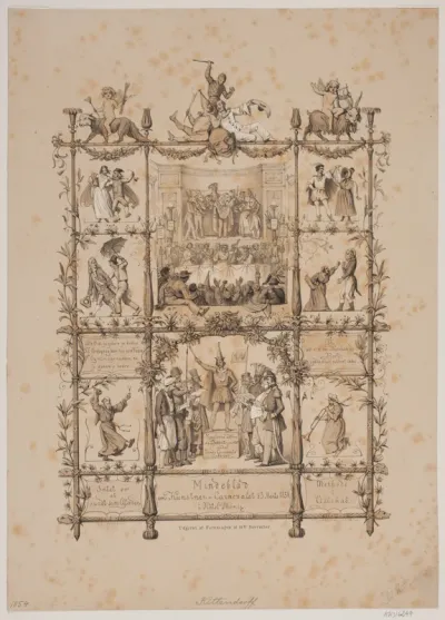 Mindeblad om kunstnercarnevalet d. 3. marts 1854