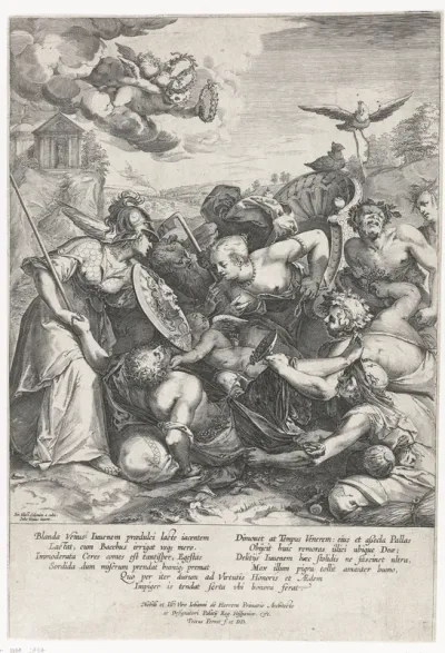 Minerva beschermt de herder Syphilis