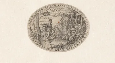 Minerva bezoekt de muzen op de Parnassus