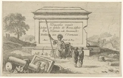 Minerva gezeten voor een sokkel