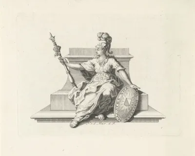 Minerva met pedelstaf en wapenschild van de Universiteit Utrecht