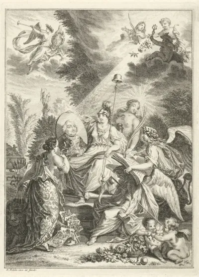 Minerva met portret van onbekende man