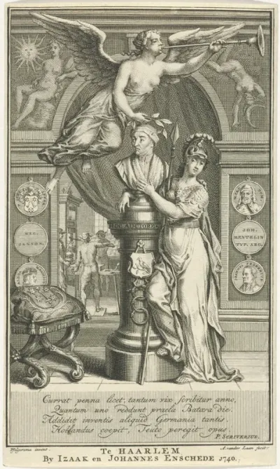 Minerva omhelst borstbeeld van Laurens Jansz. Coster